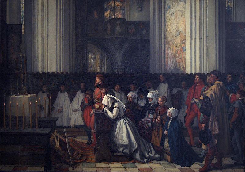 Henri Leys The Trental Mass for Berthal de Haze oil painting picture